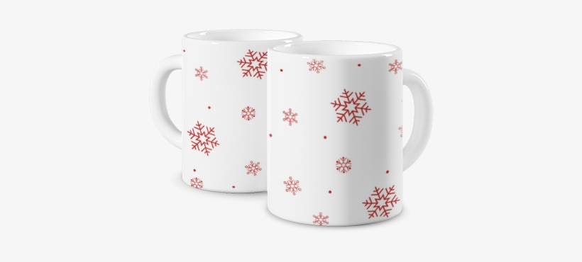 Photo Mug Taza A Color Red Snowflakes - Mug, transparent png