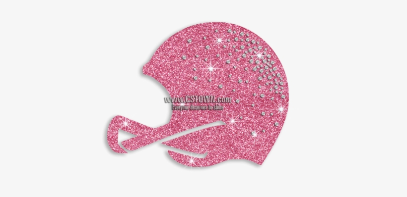 Pink Football Helmet Glitter Iron On Transfer - Pink Bling Football Helmet, transparent png