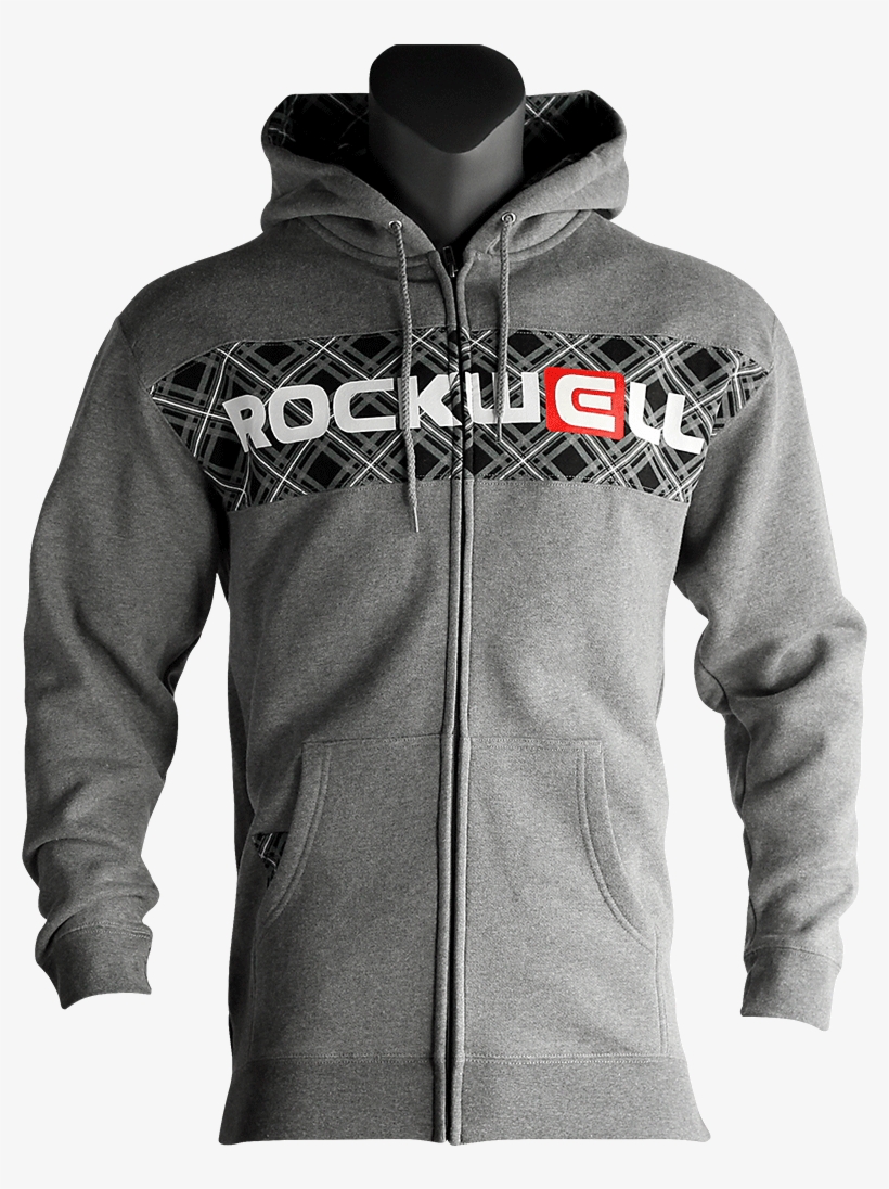 Plaid Block Zip Hoodie - Hoodie, transparent png