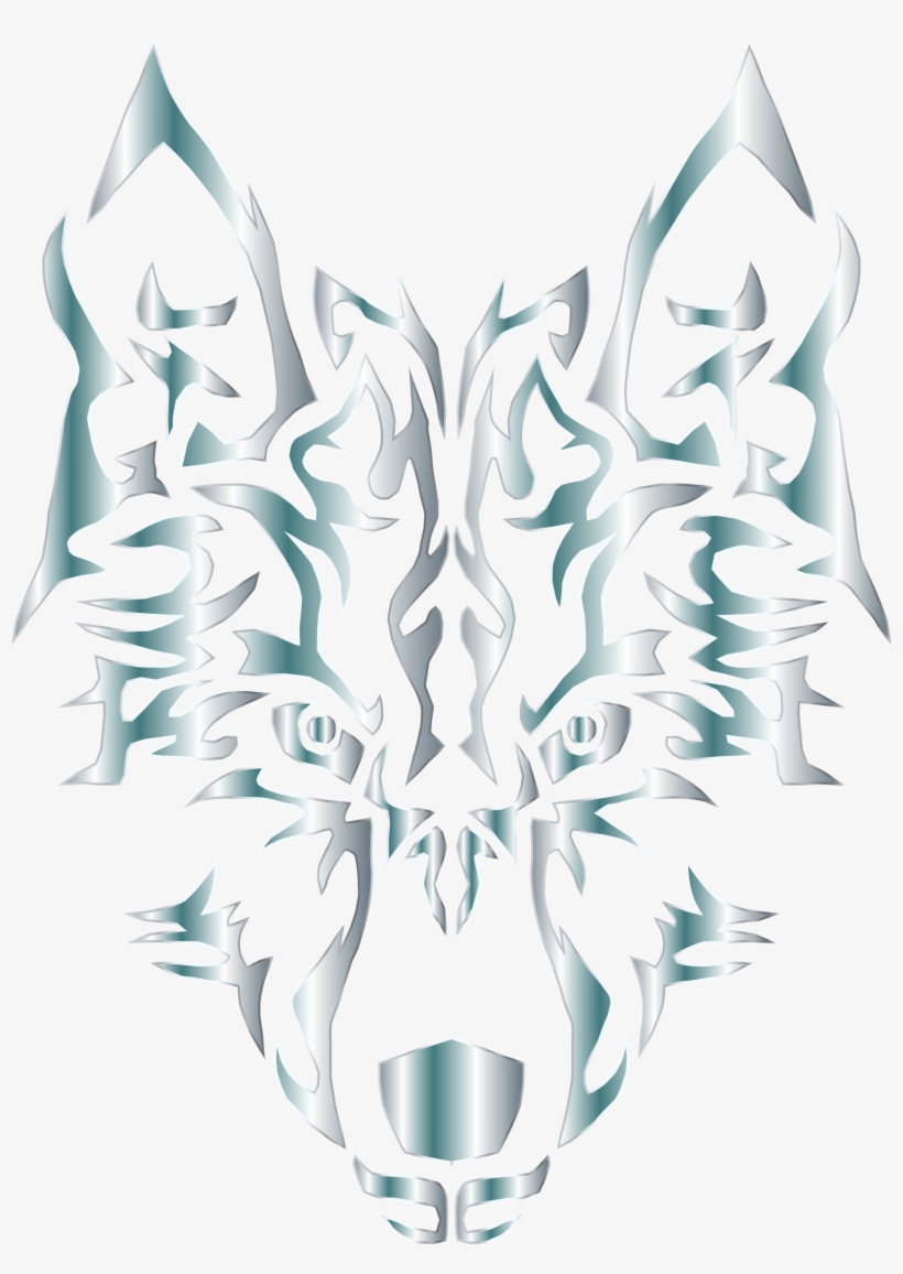 Silver Symmetric Tribal Wolf No Background - Cool Pictures With No Background, transparent png