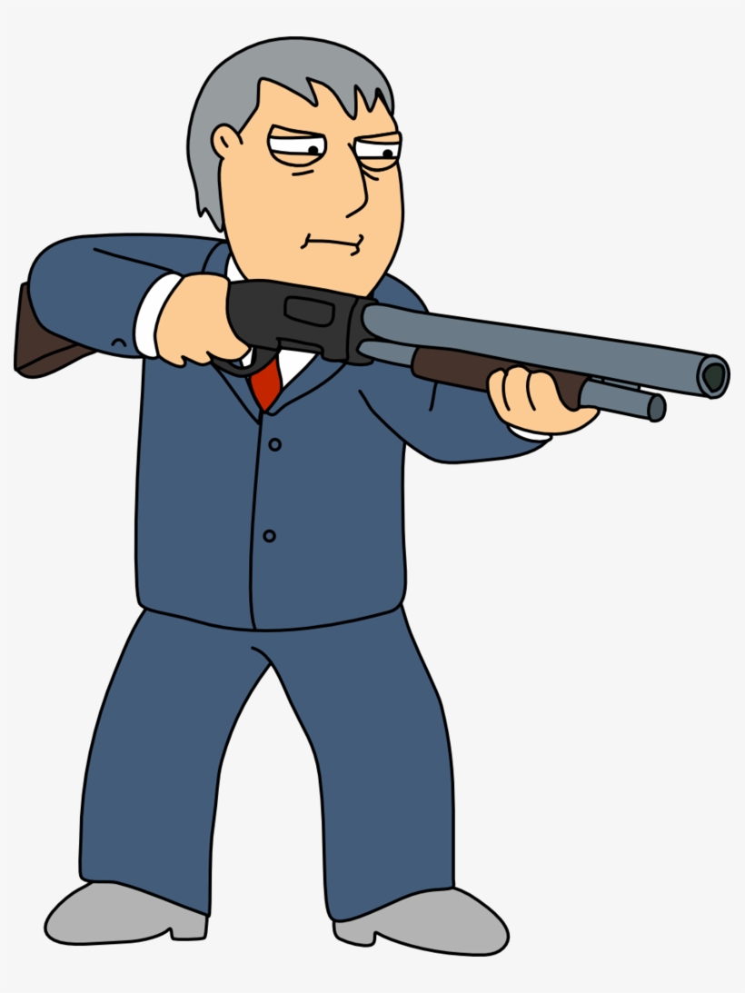 Jpg Black And White Stock Adam West With His Shotgun - Adam West Family Guy Png, transparent png