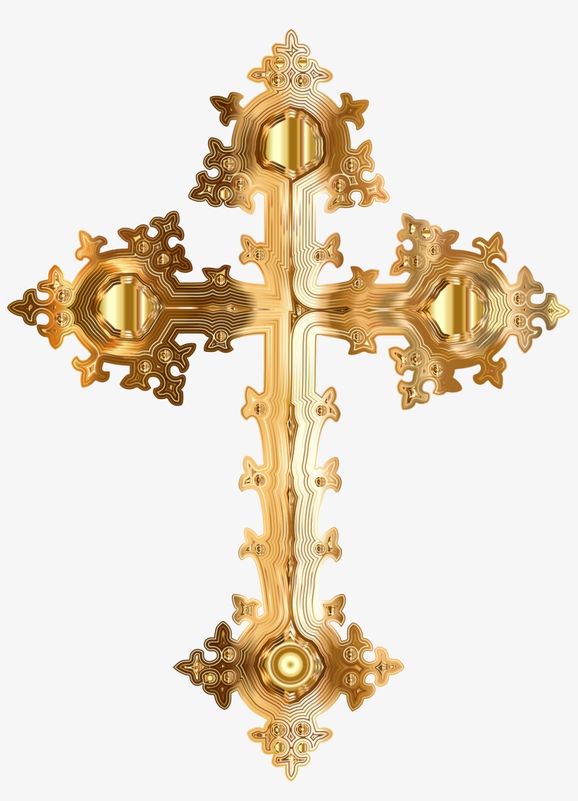 This Free Icons Png Design Of Golden Ornate Cross No, transparent png