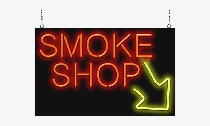 Smoke Shop With Right Arrow Neon Sign - Neon Sign, transparent png