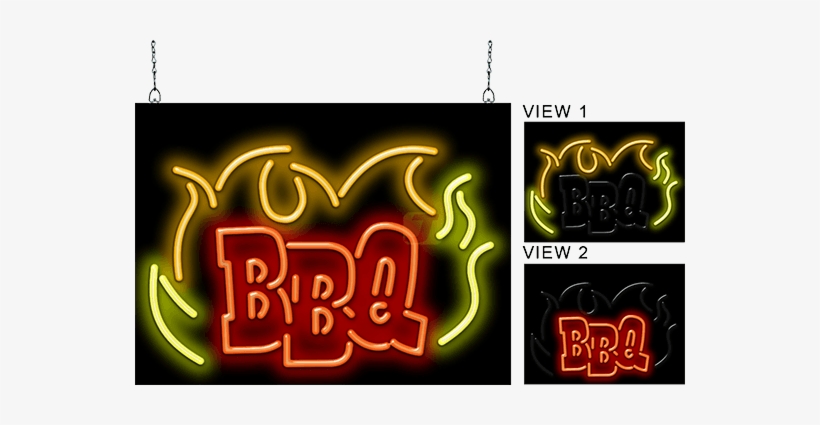 Bbq Flames Animated Neon Sign - Neon Sign, transparent png