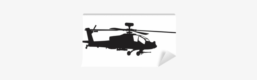 Ah Apache Longbow Silhouette Wall Mural Pixers - Apache Helicopter Silhouette, transparent png