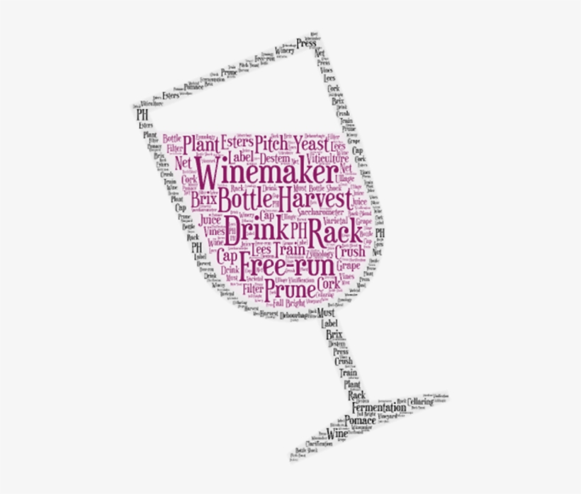 Tilted Wine Glass Silhouette Word Cloud Red Wine - Wine, transparent png