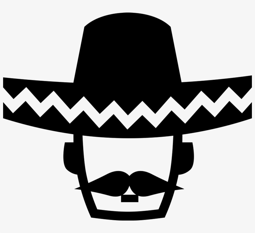 Mexican Man Wearing Sombrero Rubber Stamp - Mexican Man With Sombrero Clipart, transparent png