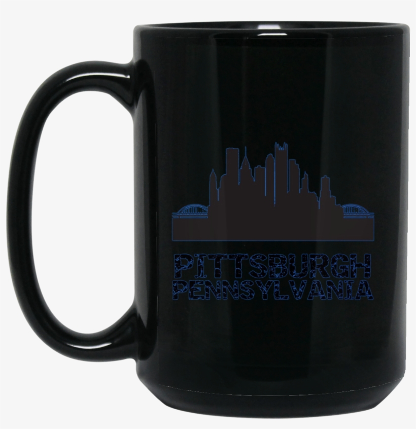 Pittsburgh Pennsylvania City Skyline Silhouette 15 - Golf Stud Black 15oz Mug, transparent png