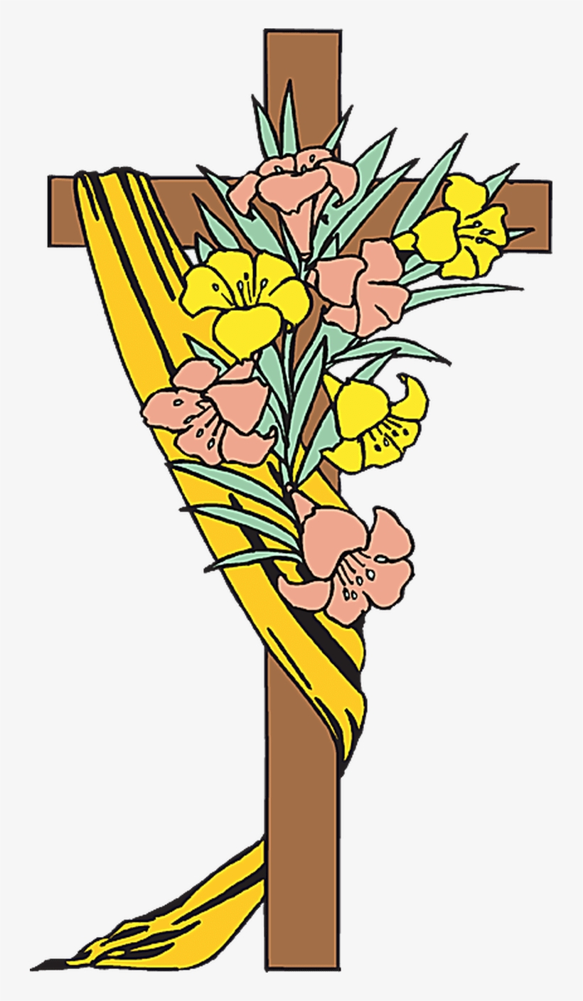 Easter Lily And Cross Clipart - Transparent Background Easter Png, transparent png