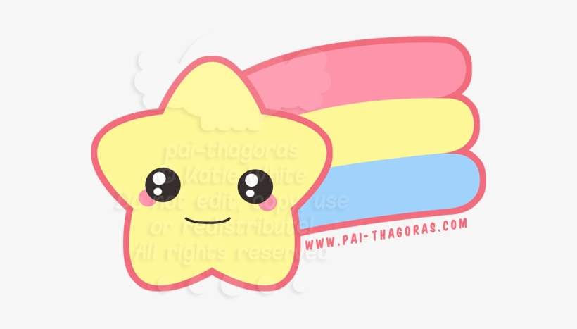 066 Shooting Star By *pai-thagoras - Kawaii Star Clip Art, transparent png