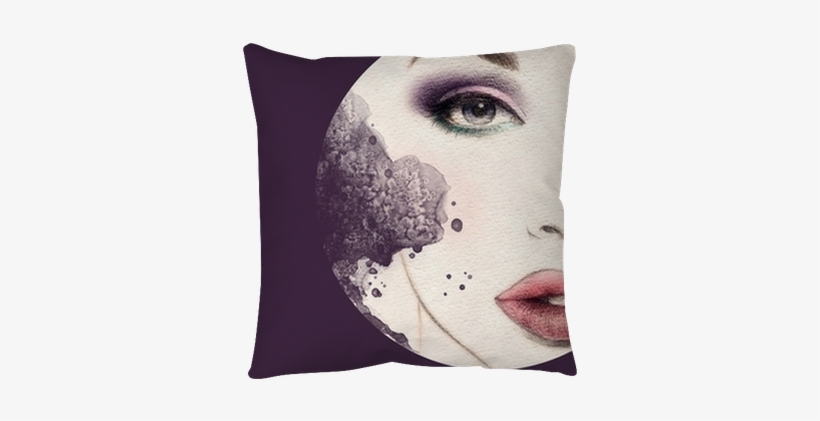 Beautiful Woman Face - Art Print: Ismagilova's Woman Face. Hand Painted Fashion, transparent png