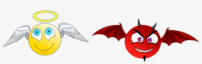 Cartoon, Angel, Devil, Hell, Sky, God - Angel Y Demonio Dibujo Animado, transparent png