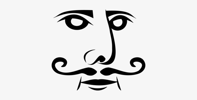 Eyes Face King Mustache Playing Poker Port - Black And White Playing Card, transparent png