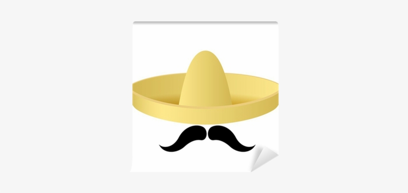 Sombrero Hat With Handlebar Moustache, transparent png