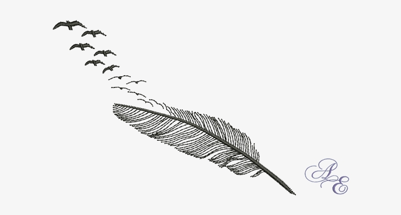 A Silhouette Feather Breaking Apart Into A Flock Of - Birds Of A Feather Art, transparent png