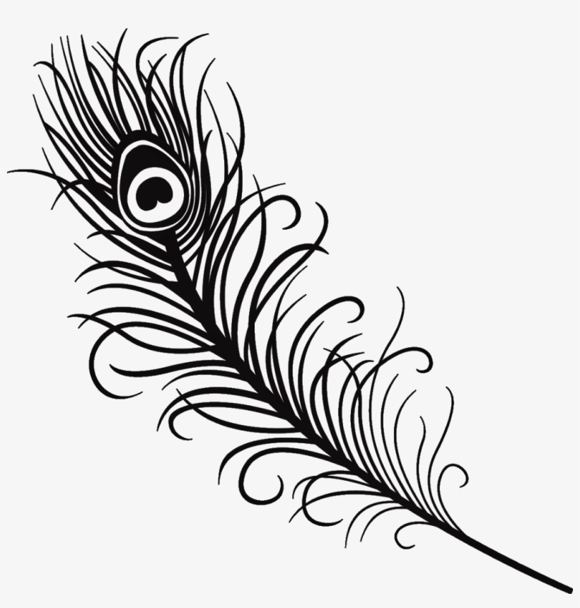 Silhouette Feather Peacock Peacockfeather Black Love - Peacock Feather Clipart Black And White, transparent png
