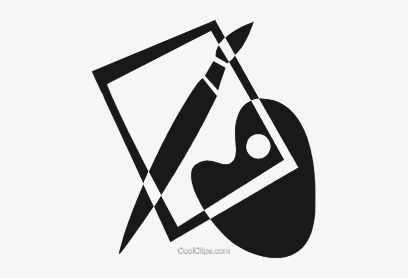 Palette And Brush Royalty Free Vector Clip Art Illustration - Pincel E Paleta, transparent png