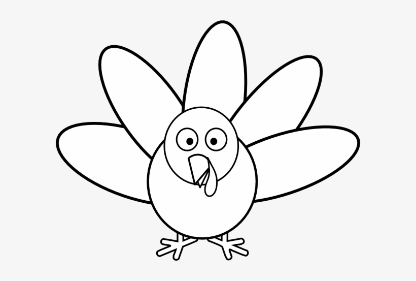 Turkey With Feathers Clip Art At Clker - Black And White Turkey Feathers, transparent png