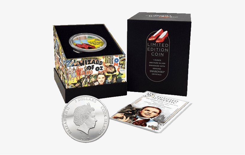 Silver Numismatic Wizard Of Oz Ruby Slippers 1oz Coin - Wizard Of Oz Collage Woven Throw White 48x80, transparent png