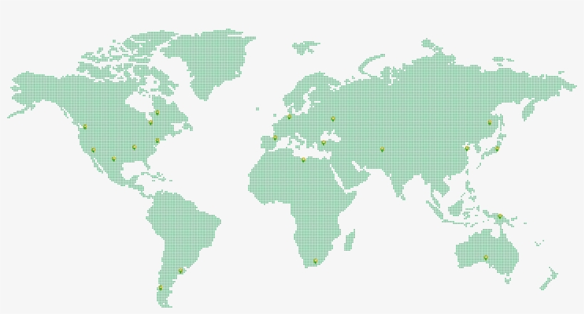 Dotted Background Map - One Color World Map Gradient, transparent png