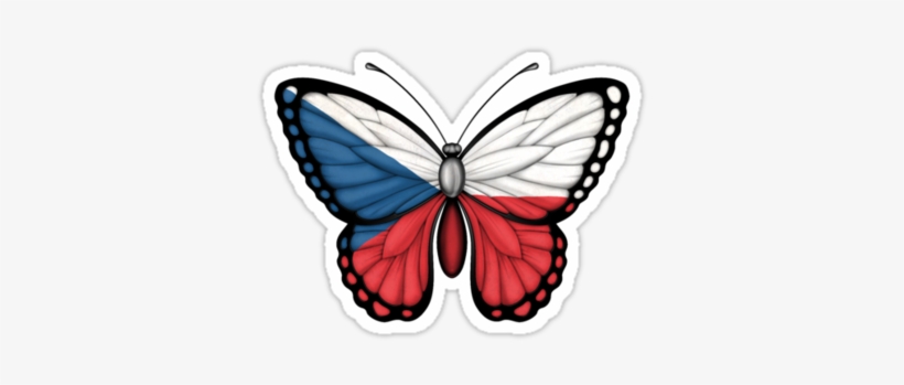 Czech Republic Flag Butterfly - South Korea Flag Butterfly Png, transparent png
