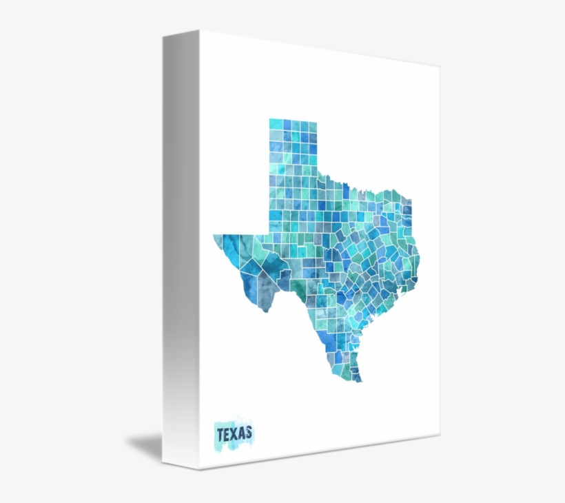 Texas Watercolor Map By Michael Tompsett - Texas Watercolor, transparent png