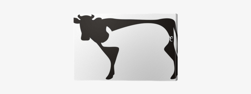 Cow And Pig Silhouettes Composition Canvas Print • - Cow And Pig Silhouette, transparent png