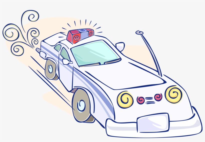 Vector Illustration Of Law Enforcement Police Car Cruiser - City Car, transparent png