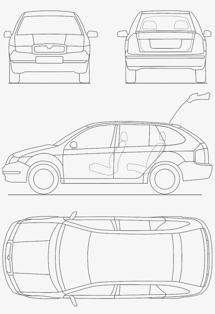 Technical Car Blueprint - Araba Teknik Resim, transparent png
