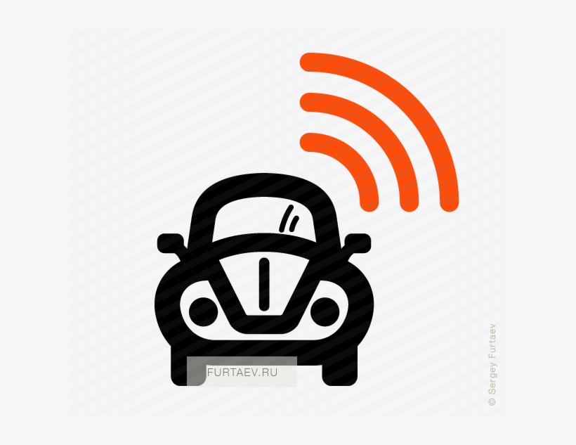 Vector Icon Of Wireless Signal Going From Retro Style - Free Electric Car Icon, transparent png