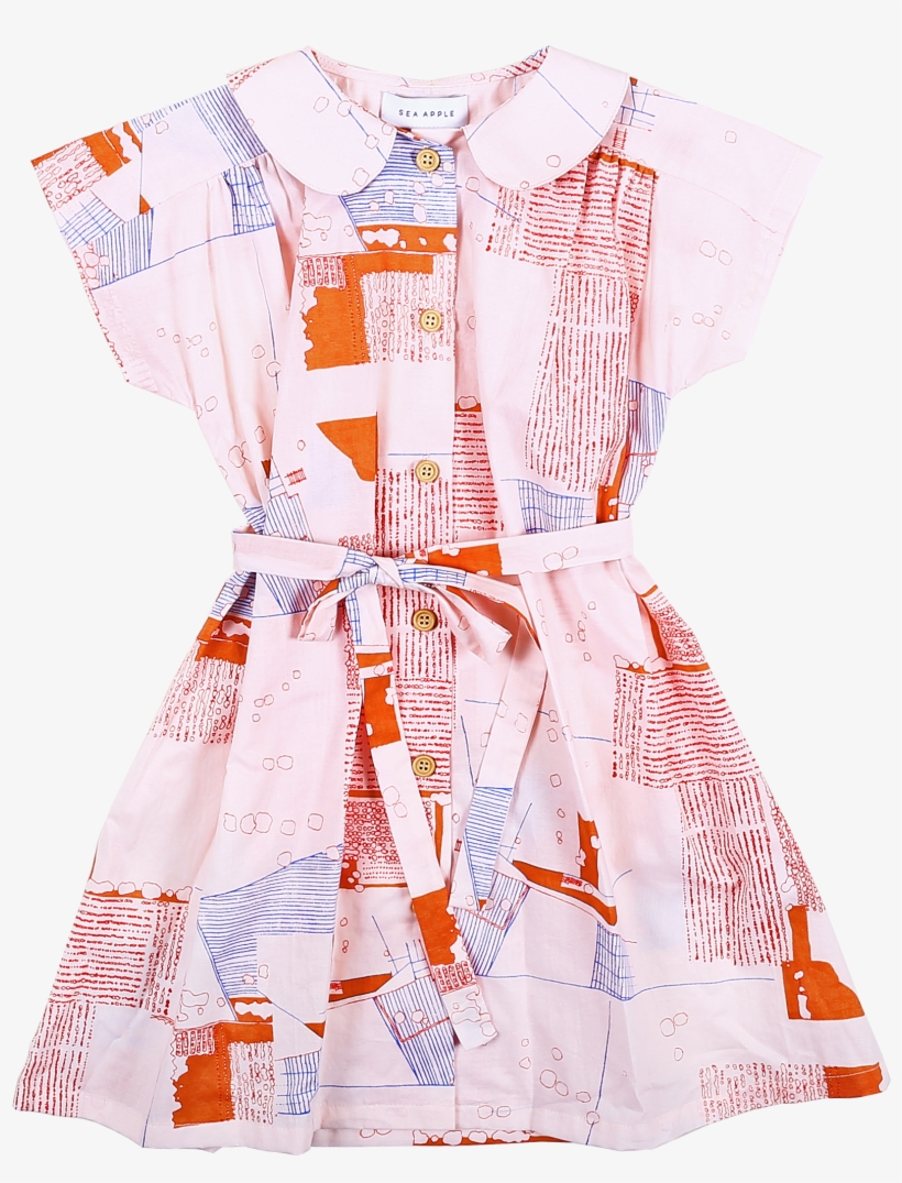 Abstract Lawn Peter Pan Dress - Day Dress, transparent png