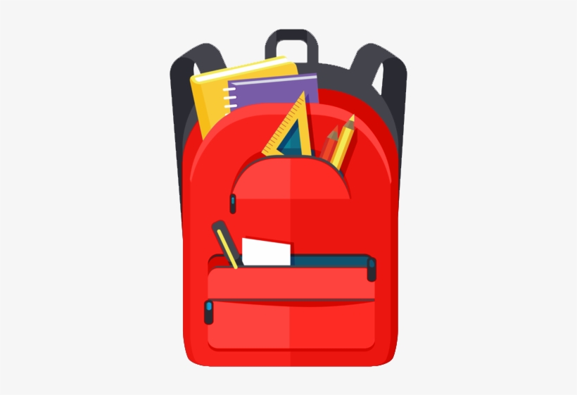 Backpack Filled With School Supplies - Notebook In The School Bag, transparent png