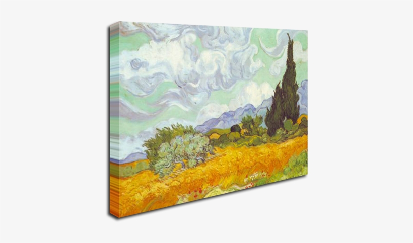 Cornfield With Cyprusses - Vincent Van Gogh, transparent png