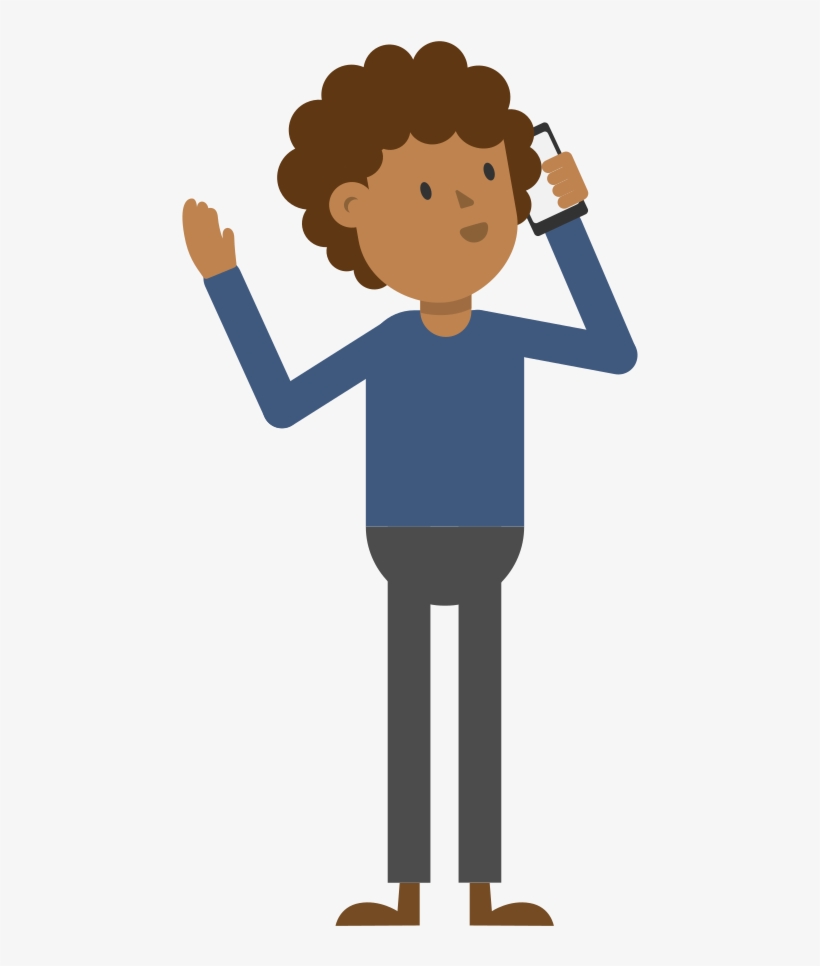 Open - Talking On The Phone Cartoon, transparent png