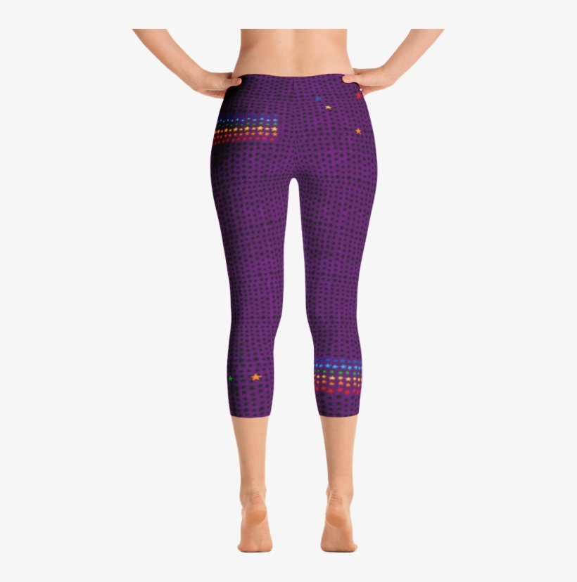 Purple Stars Carpri Leggings, transparent png