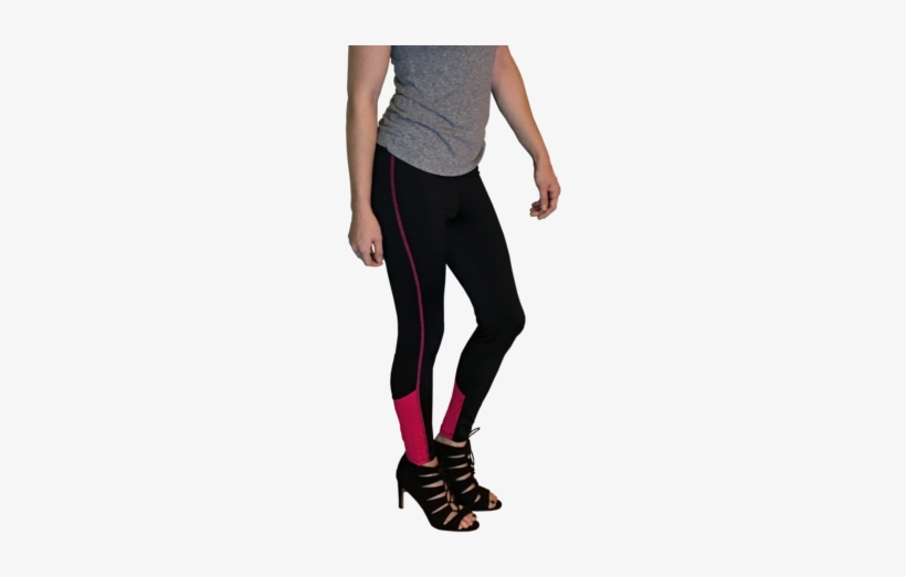 Athletic Yoga Pants Black & Pink - Tights, transparent png