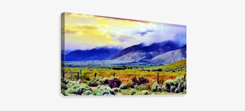 Sunset Hills Canvas Print - Painting, transparent png