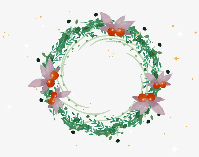 Transparent Garland Texture - Watercolor Christmas Wreath Png, transparent png