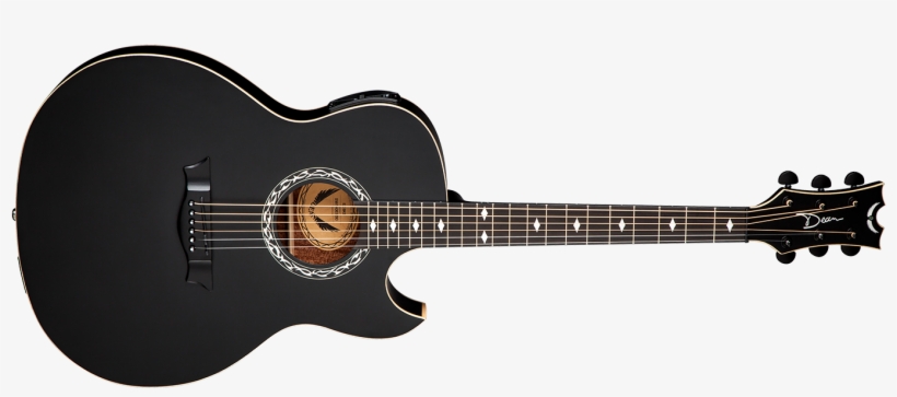 Dean Exhibition Acoustic-electric Guitar Black Satin, transparent png