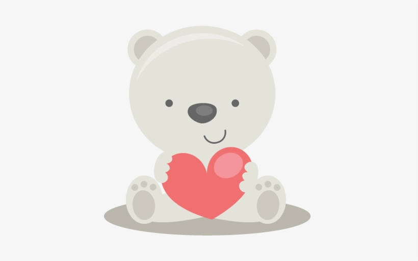 Large Valentine Polar Bear - Cute Polar Bear Png, transparent png