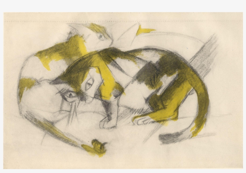 Postcard Drawing Watercolor Paint - Two Cats, transparent png