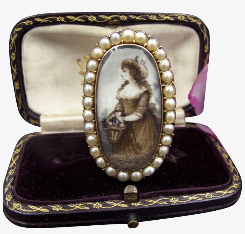 Exemplary 18th Century Sepia And Watercolor Miniature - Portrait Miniature, transparent png