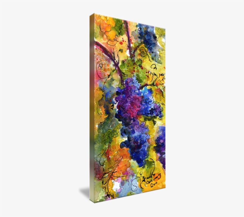 "blue Grapes Watercolor By Ginette Callaway" By - Gallery-wrapped Canvas Art Print 24 X 48 Entitled Blue, transparent png