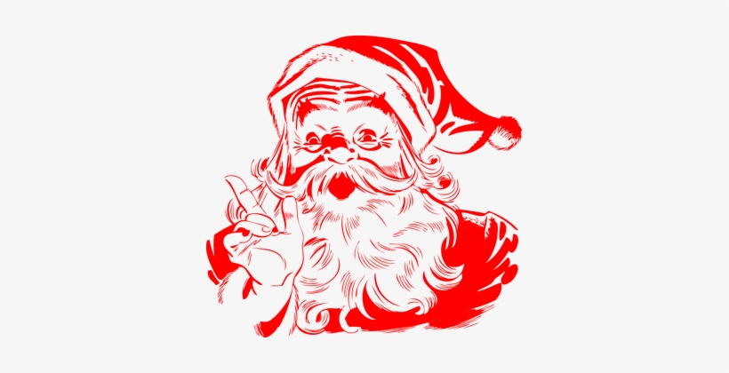 Santa Claus Red Christmas Santa X-mas Bear - Black And White Santa Claus Clipart, transparent png
