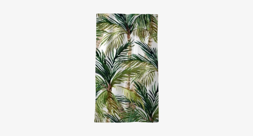Watercolor Palm Tree Seamless Pattern Blackout Window - Watercolor Painting, transparent png
