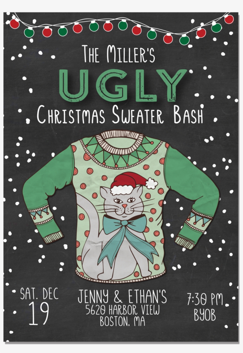 Ugly Sweater Cat Snowflakes, transparent png