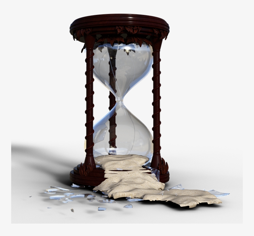 Hourglass, Flow Of Time, Broken, Time, Stopped - Broken Sand Clock Hd, transparent png