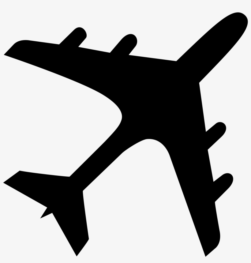 Transparent Black Airplane - Airplane Silhouette Png, transparent png