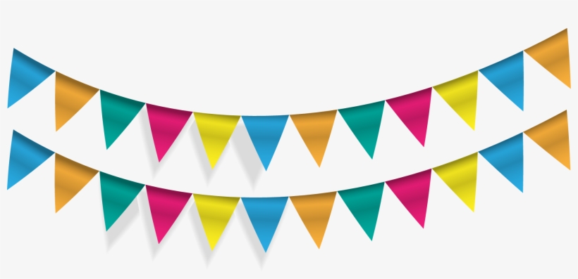 Banner Library Pennon Party Bunting Vector Flags Transprent - Triangle Flag Banners Clip Art, transparent png
