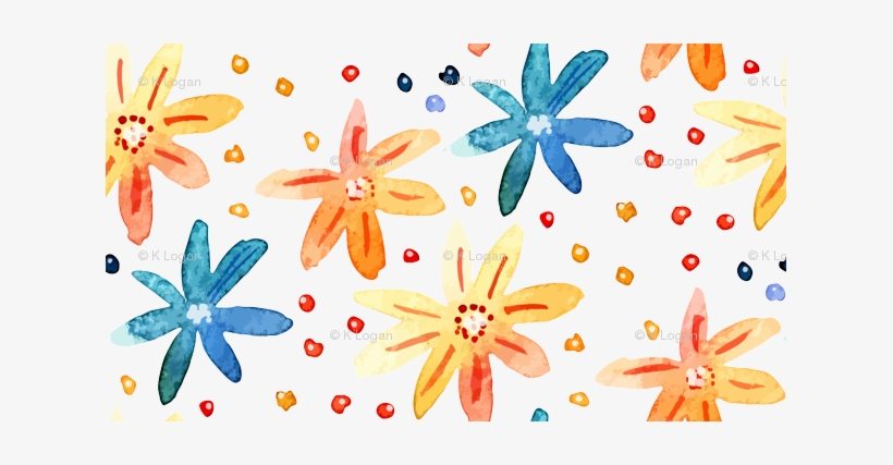 Watercolor Spring Summer Flowers Orange And Red Wallpaper, transparent png